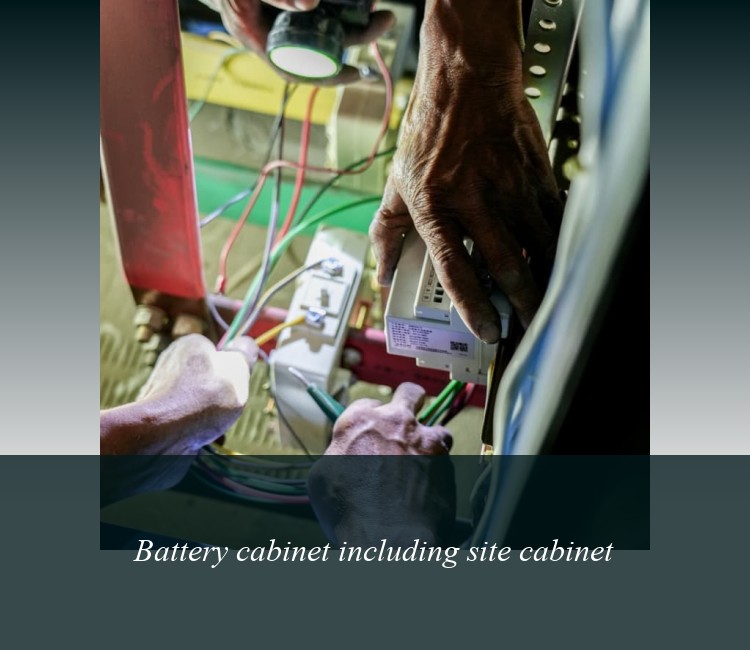 Battery cabinet including site cabinet