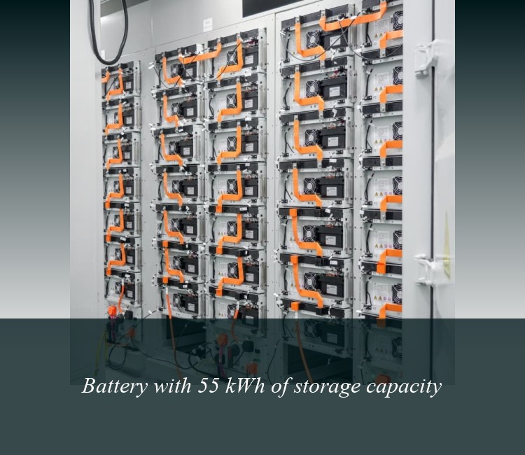 Battery with 55 kWh of storage capacity