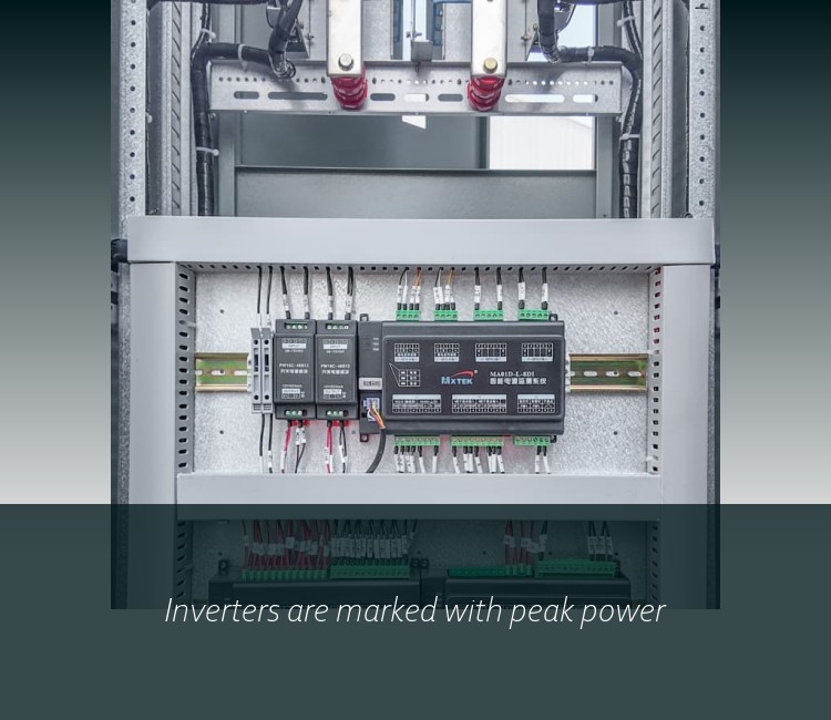 Inverters are marked with peak power