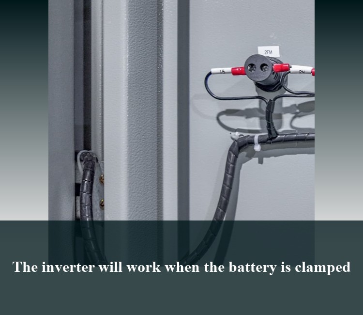 The inverter will work when the battery is clamped