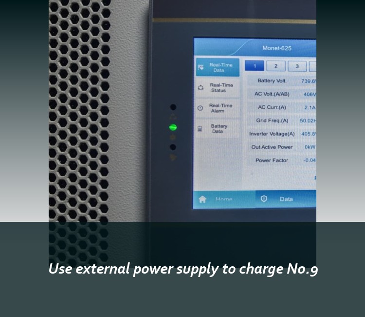 Use external power supply to charge No.9